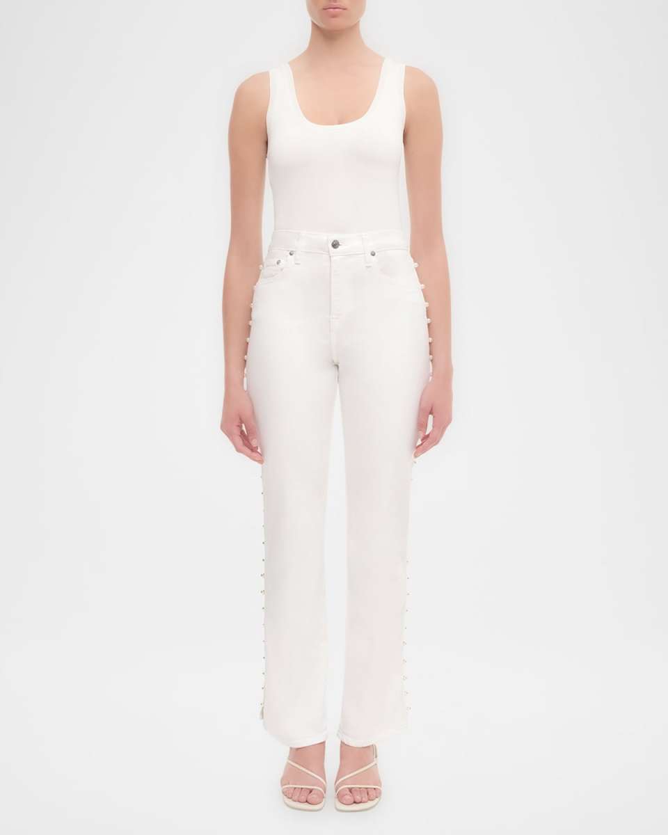 Amelia Pearl-Embellished Jeans